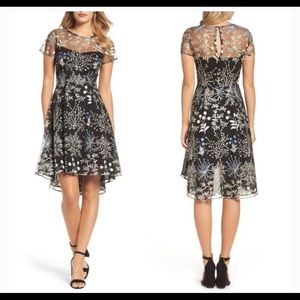 Adrianna Papell Ethereal hi-low embroidered dress